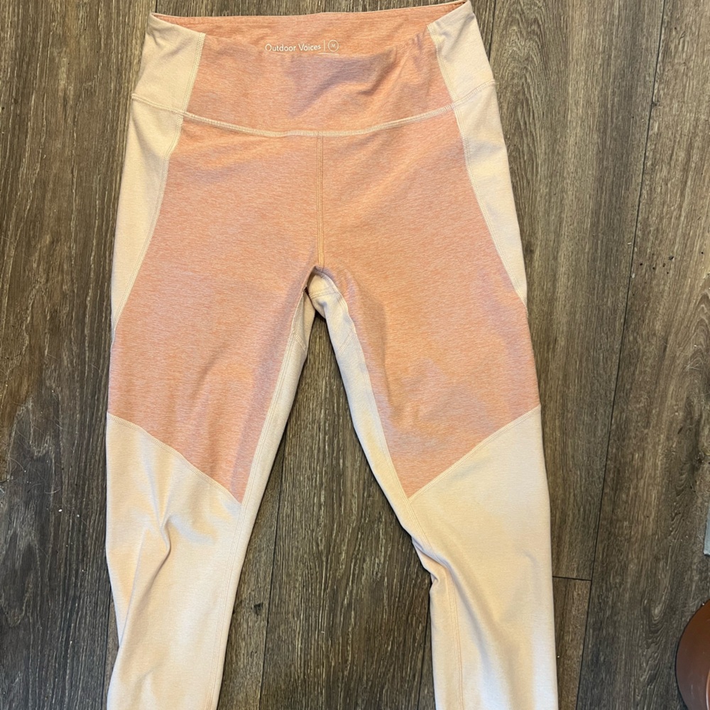 Outdoor Voices Peach and Beige Leggings